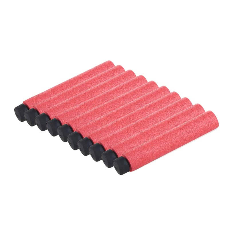 Worker Red & Black EVA Foam Dart Set with Soft Rubber Tips - Safe Foam Darts for Nerf Guns, Outdoor Games & Target Practice