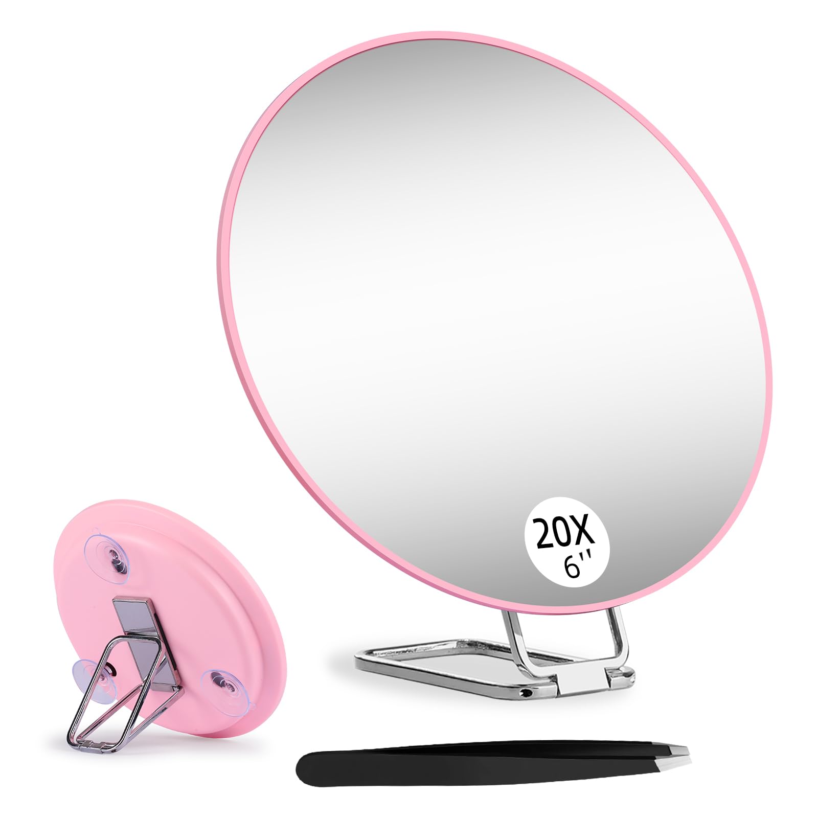 20X Magnifying Mirror with Table Stand & Suction Cups - 6