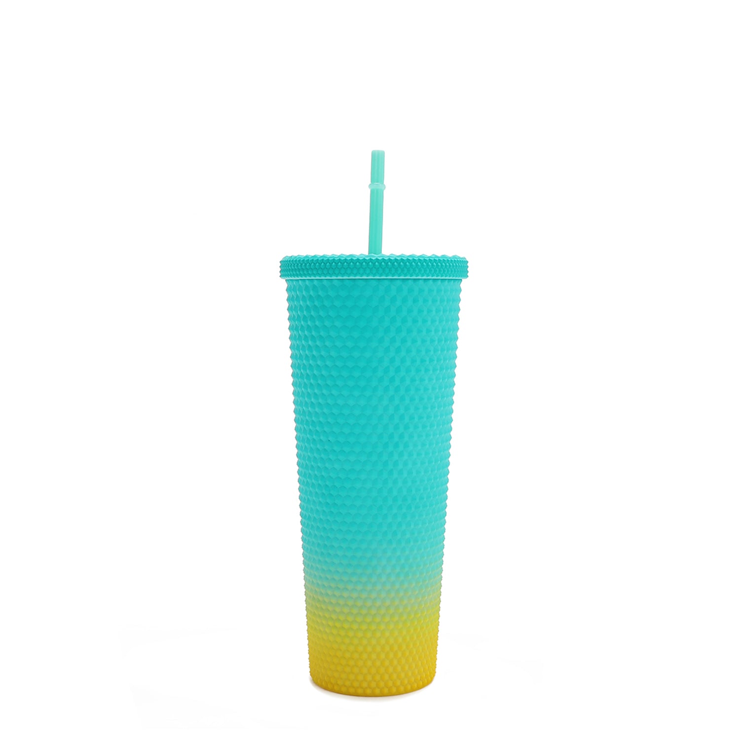 24oz Stainless Steel Studded Tumbler with Straw and Lid - Insulated Cup for Hot & Cold Drinks - Perfect for Gym, Office, Travel and Outdoor Activities