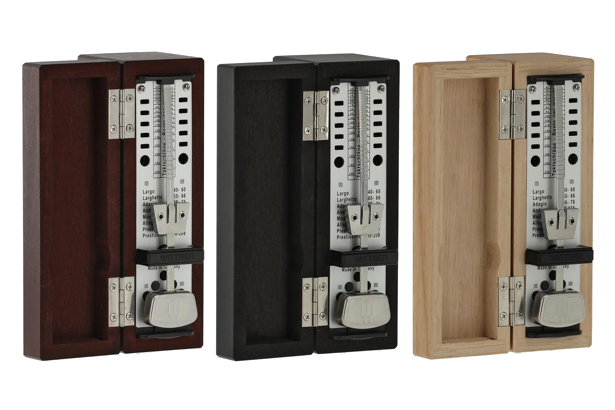 Wittner Taktell Wooden Super-Mini Metronome - Black Matte Wood | Portable Music Practice Tool for Piano, Guitar & Violin Players