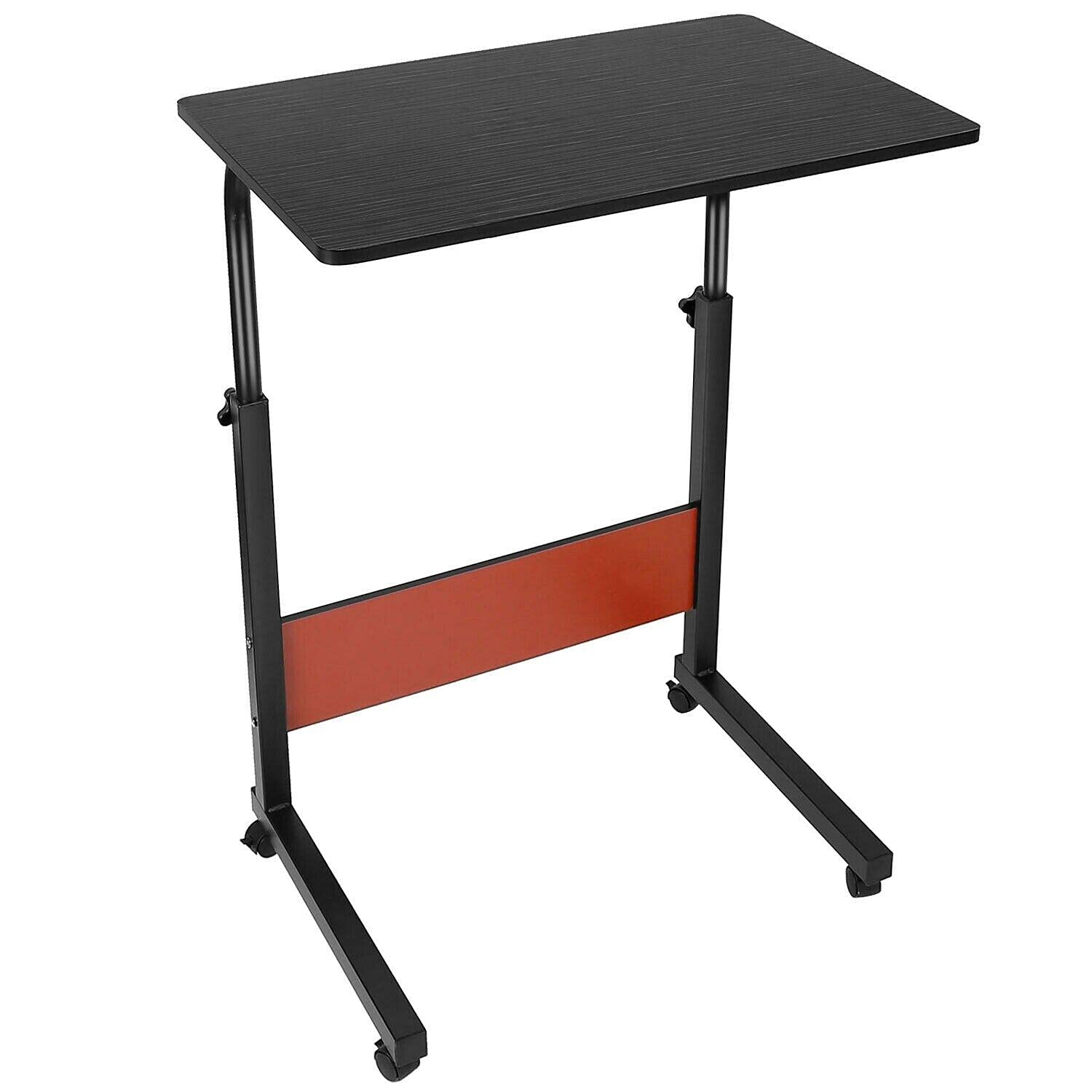 Adjustable Height Rolling Laptop Desk - Mobile Computer Stand for Home Office, Gaming & Standing Work - Perfect for Small Spaces, Sofa Beds & Workspace Flexibility