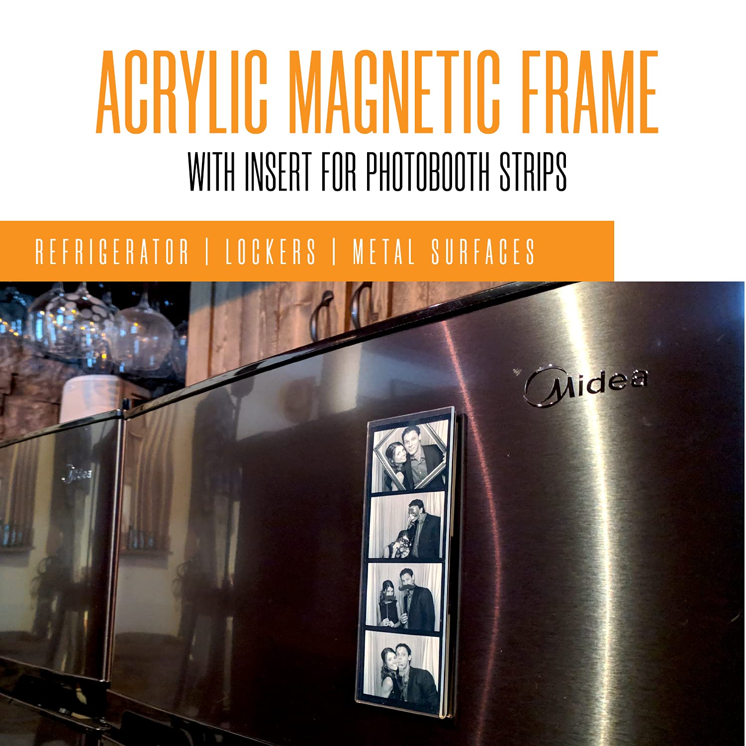 150 Pack 2x6 Inch Acrylic Magnetic Photo Frames with Inserts - Vertical Refrigerator & Locker Magnet Picture Frames for Photobooth Strips - Perfect for Weddings, Graduation Parties, Baby Showers & Home Decor Displays