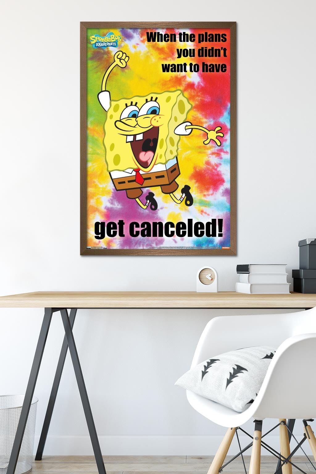 Trends International Nickelodeon SpongeBob SquarePants Meme Wall Poster - 22.375 x 34 Inches, Bronze Framed Art Print - Perfect for Kids' Room Decor, Game Room & Office Wall Art