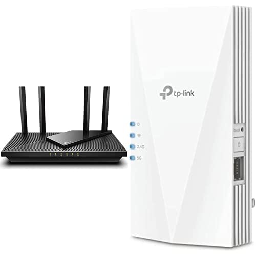 TP-Link Archer AX21 AX1800 Dual Band WiFi 6 Router & RE500X AX1500 WiFi Extender Combo - Gigabit Speeds, OneMesh Technology for Seamless Whole Home Coverage - Perfect for Streaming, Gaming & Smart Home Devices