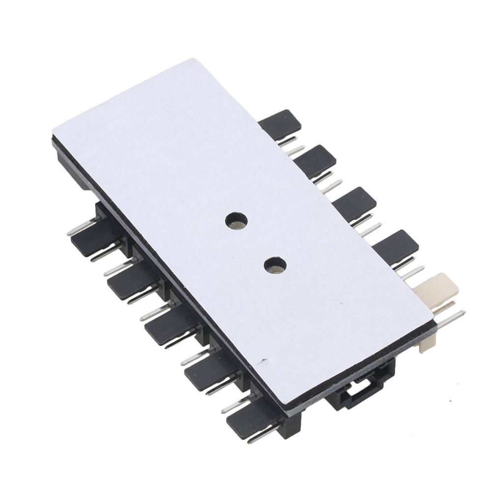 RDEXP 7.6x5x1.8cm Black SATA 10-Port PWM Fan Hub Controller - 12V 3Pin/4Pin PC Case CPU Cooling Fan Splitter for Gaming PC, Workstation, and Server Cooling Systems