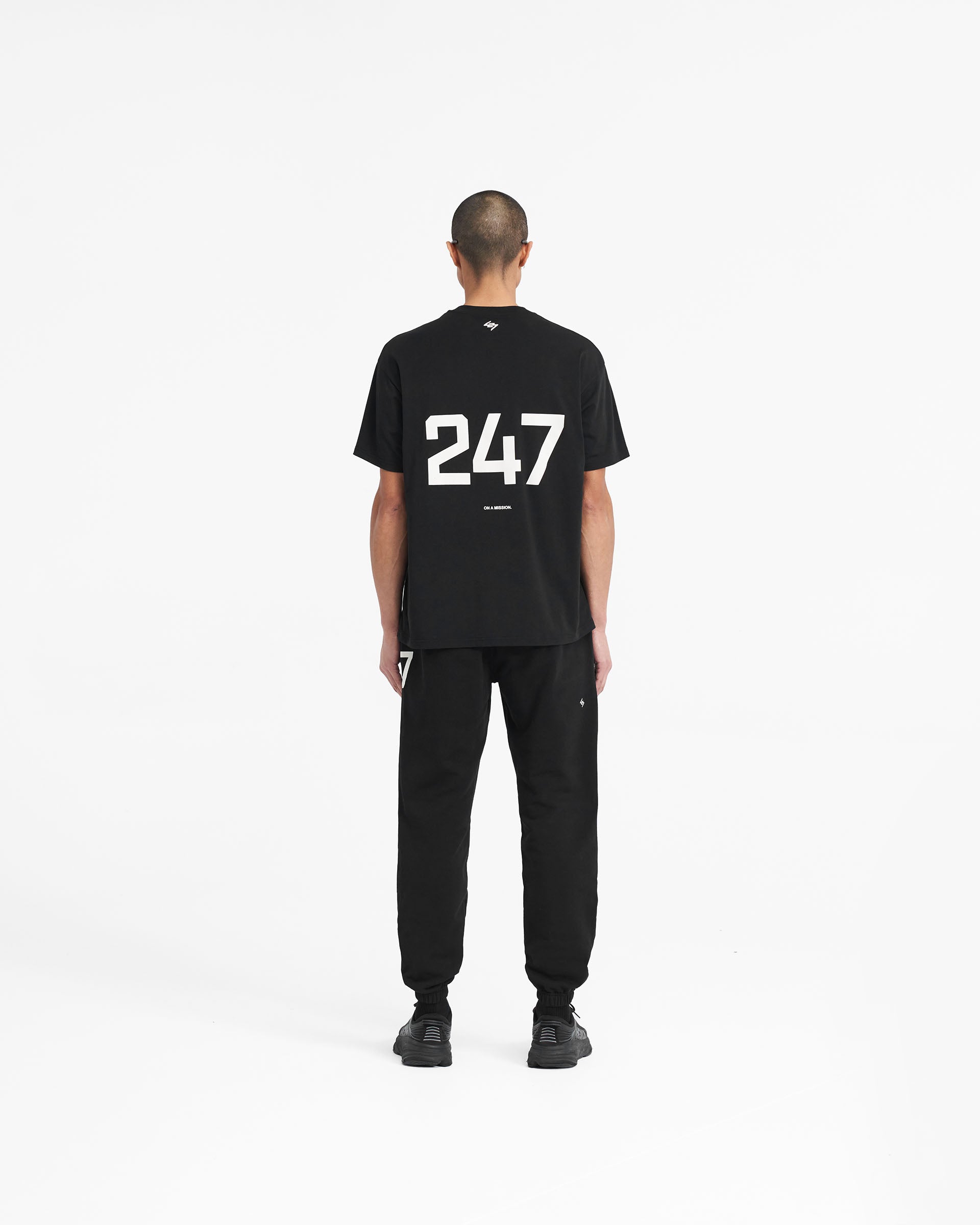 247 Oversized T-Shirt for Men - Jet Black - Comfortable & Stylish Casual Wear for Everyday Use, Lounge, and Street Fashion