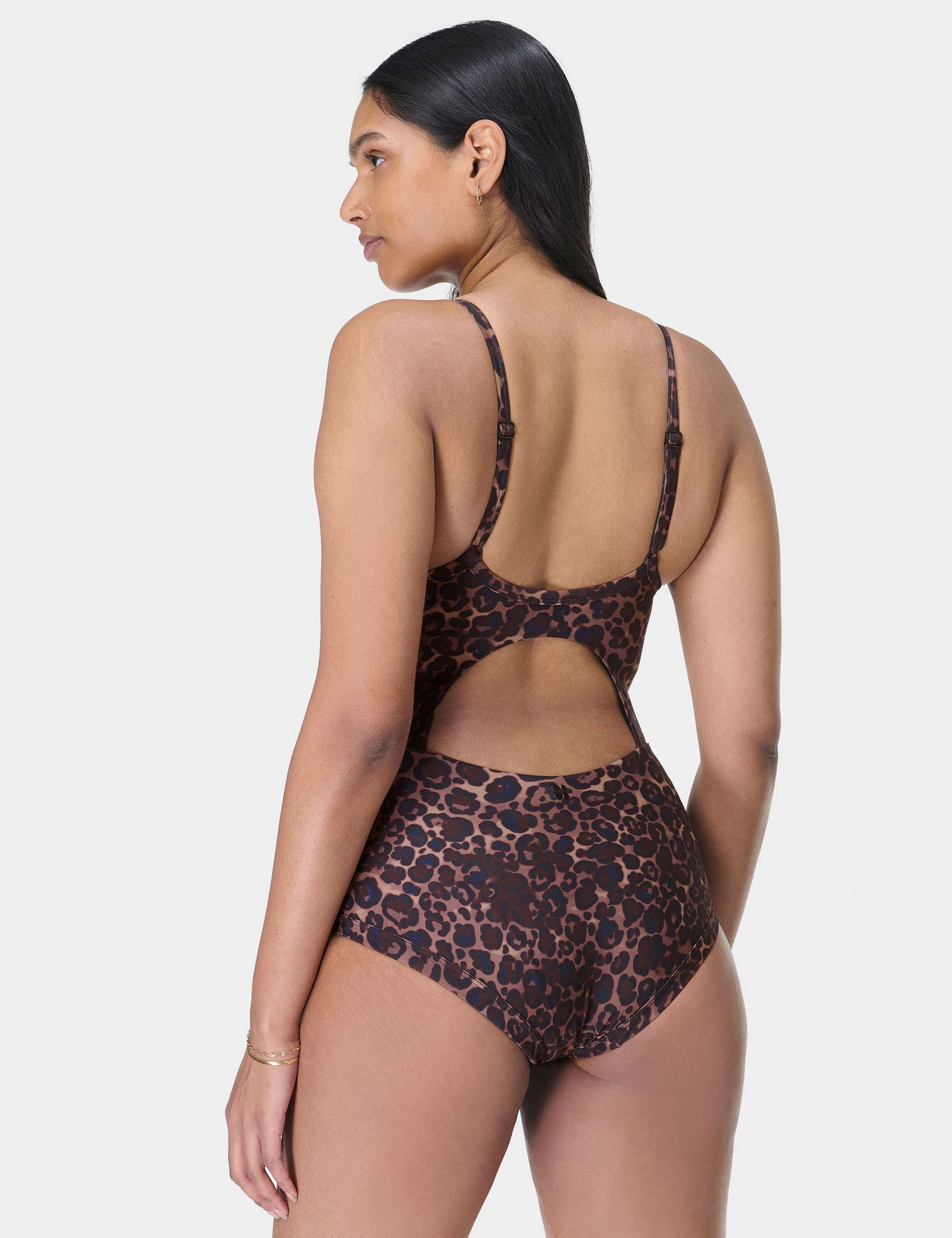 Riviera Swimsuit for Women - Blue Pop Wild Leopard Print One Piece Bathing Suit | Beach Vacation, Pool Party, Summer Swimwear