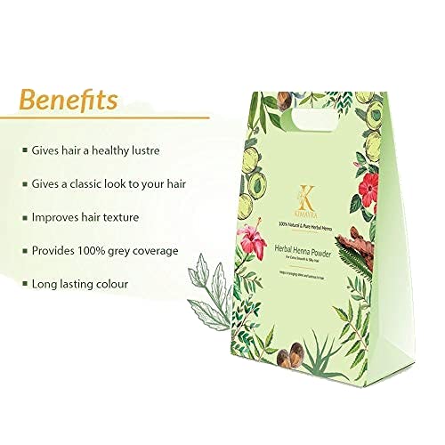 Kimayra World Organic Natural Herbal Henna Powder for Hair Color & Hair Care | Chemical-Free (200g) | Safe Hair Dye for Natural Gray Coverage & Conditioning Treatment at Home