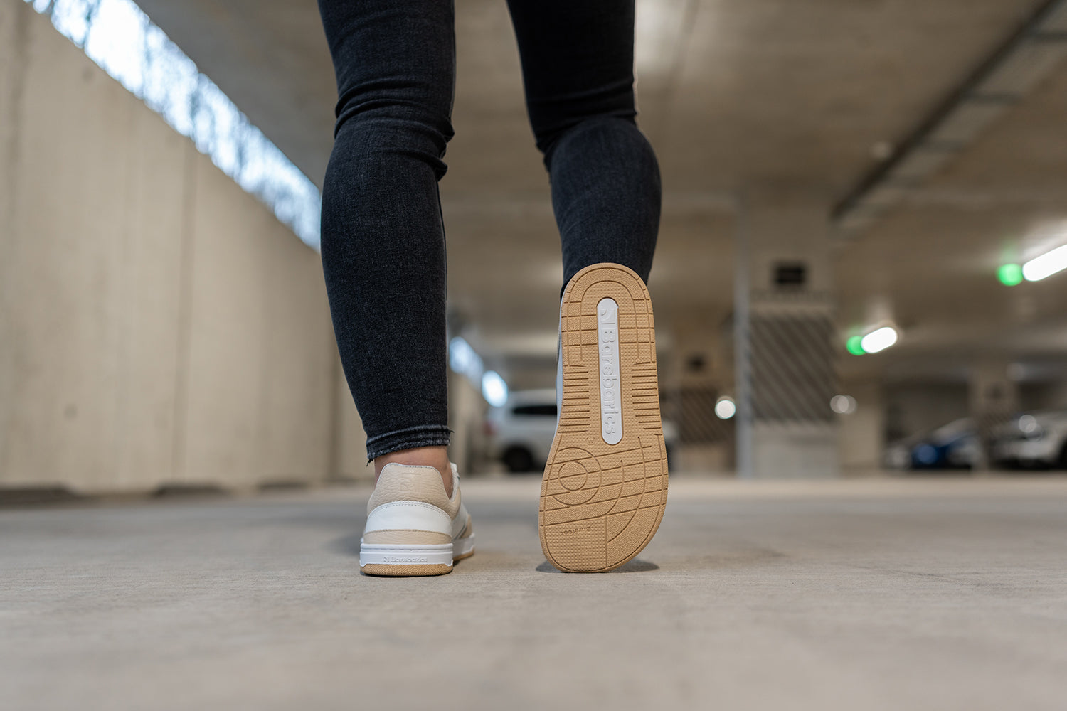 Barefoot Sneakers Barebarics Wave - White & Beige | Minimalist Zero Drop Shoes for Running, Walking & Gym | Lightweight & Flexible Barefoot Design