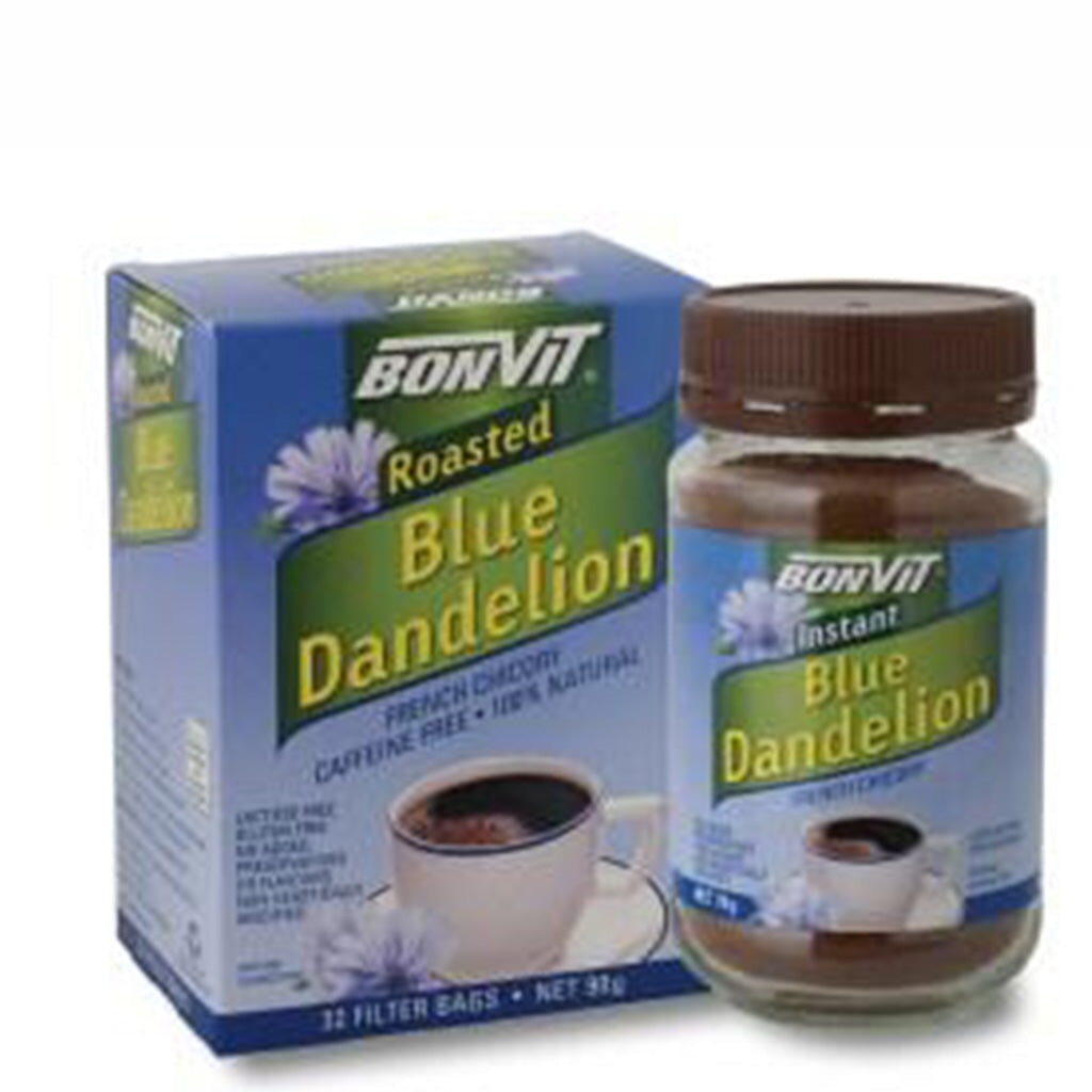 Organic Roasted Instant Blue Dandelion Root Coffee Alternative | French Chicory Herbal Tea | Caffeine-Free Beverage for Digestion & Liver Support | Perfect for Morning Drinks & Relaxing Evenings