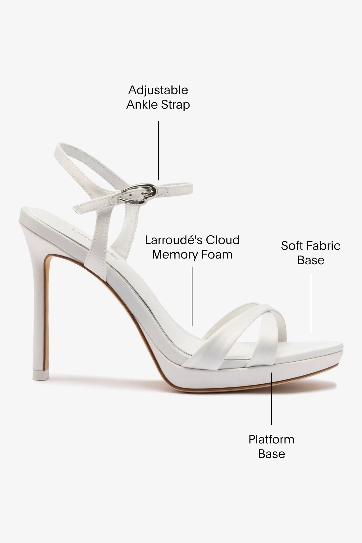 Angelina White Satin Sandals for Women - Elegant Dress Sandals for Weddings, Parties & Special Occasions
