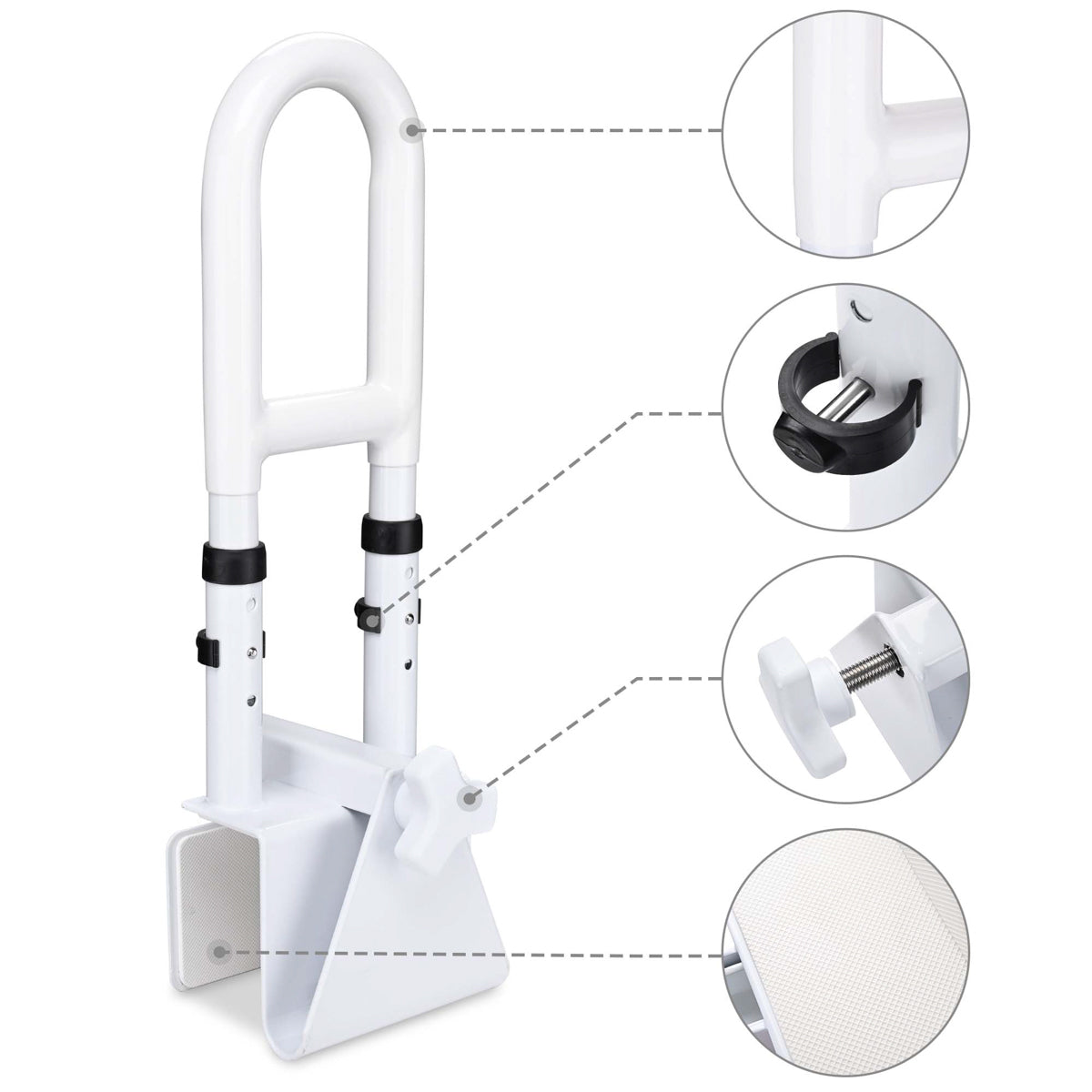 TheLAShop Adjustable Shower Grab Bar - 440lbs Weight Capacity, Non-Slip Bathroom Safety Rail for Elderly & Disabled - Perfect for Bathtubs, Showers & Wet Areas