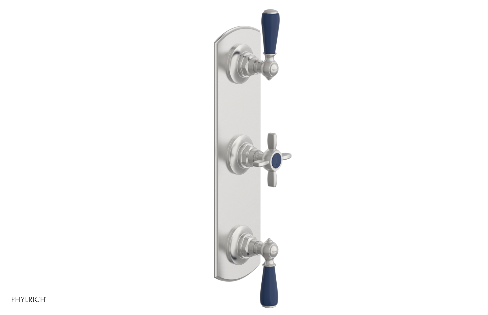 Jamestown Thermostatic Shower Valve with Dual Volume Control - Navy Blue Accents (Model 4-740) for Modern Bathroom & Spa Experience