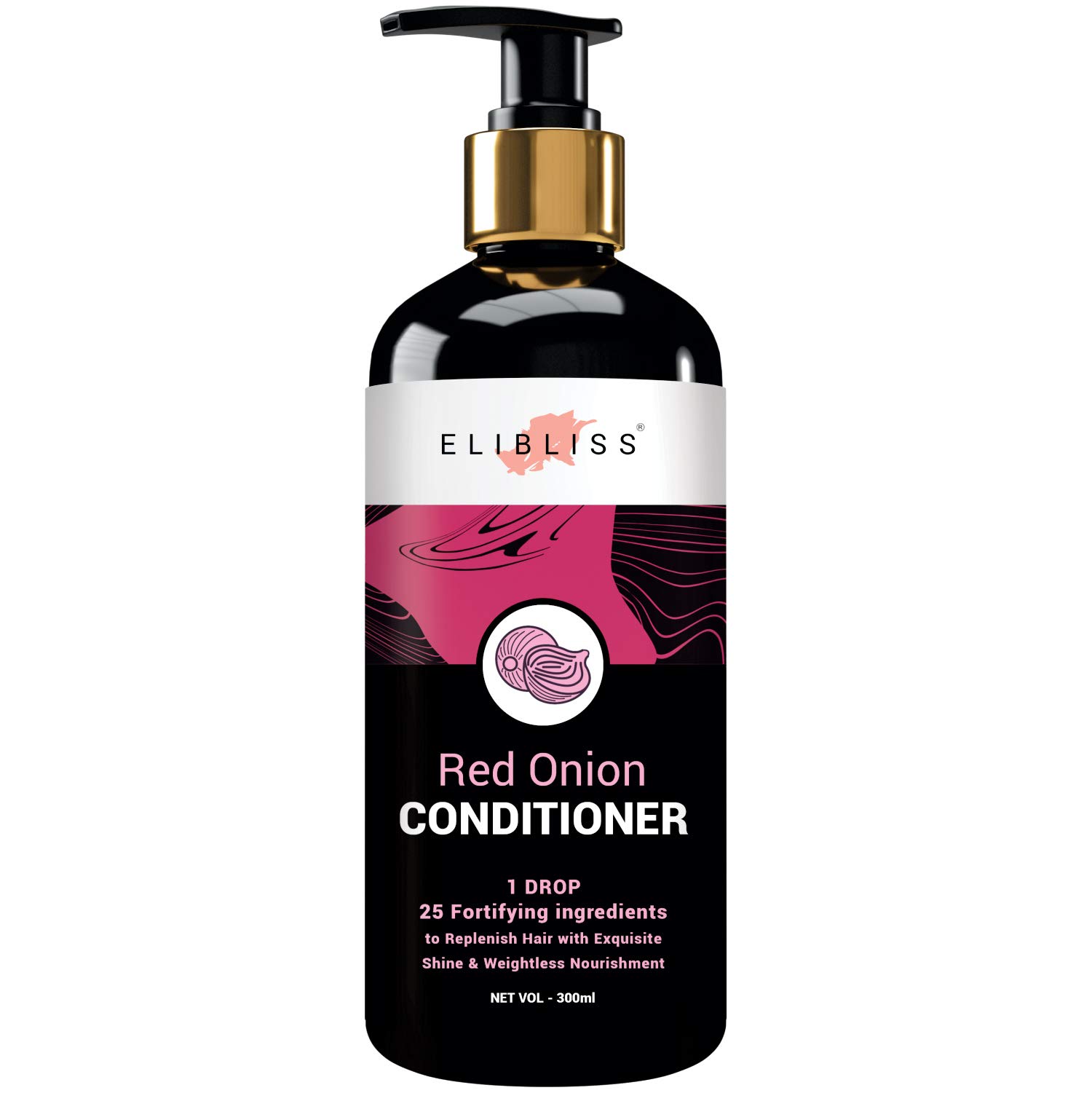 ELIBLISS Red Onion Shampoo and Conditioner Set (300ml + 300ml) for Hair Growth & Hair Loss Prevention - Sulfate Free & Natural Ingredients for Men & Women - Perfect for Daily Hair Care & Scalp Nourishment