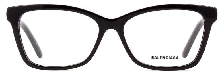 Balenciaga BB0186O 001 Black Rectangle Full Rim Women's Eyeglasses - Stylish Designer Frames for Women, Perfect for Work, Reading & Fashion Accessories