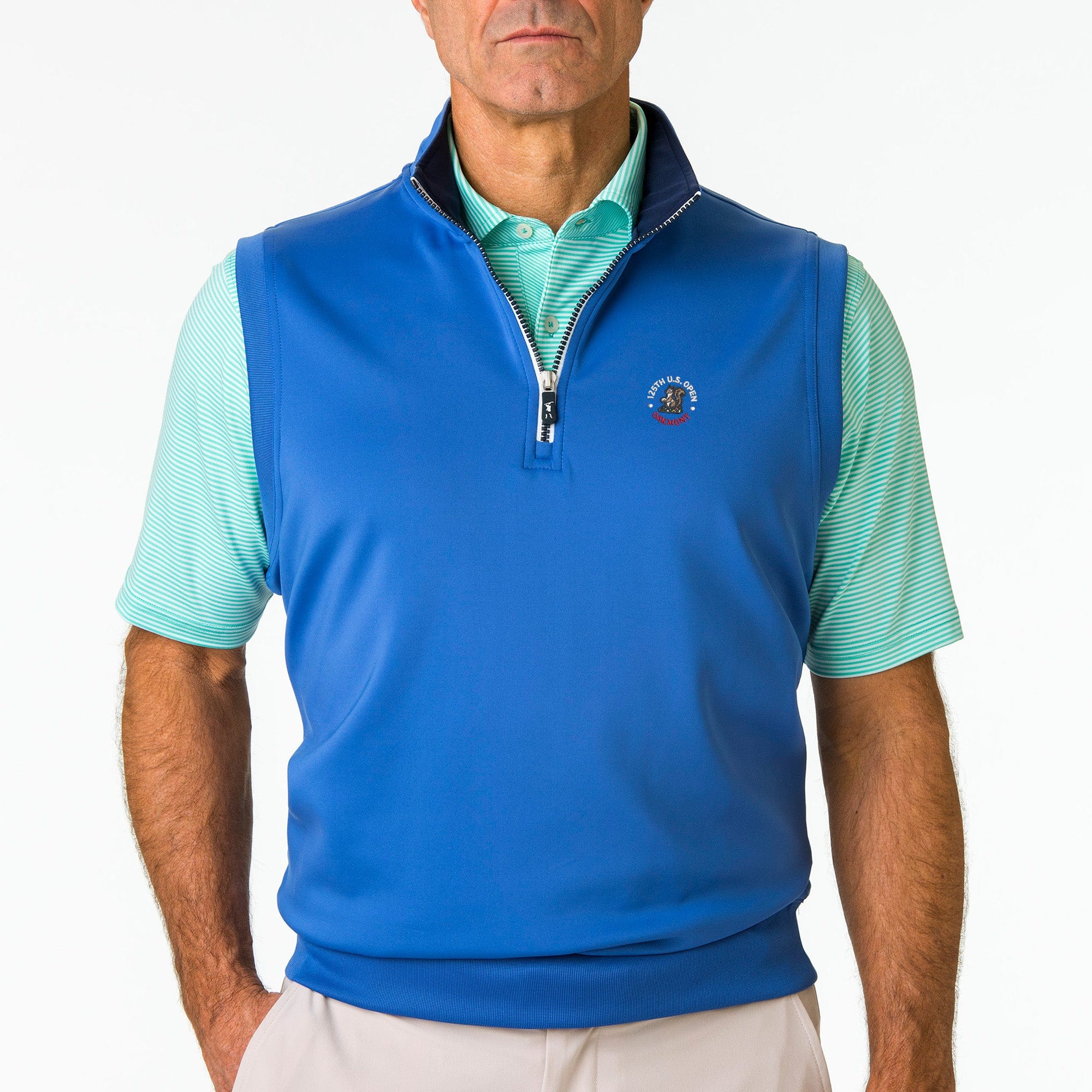 2025 U.S. Open Official Caves Solid Quarter Zip Vest - Men's Lightweight Golf Pullover for Outdoor Sports & Casual Wear