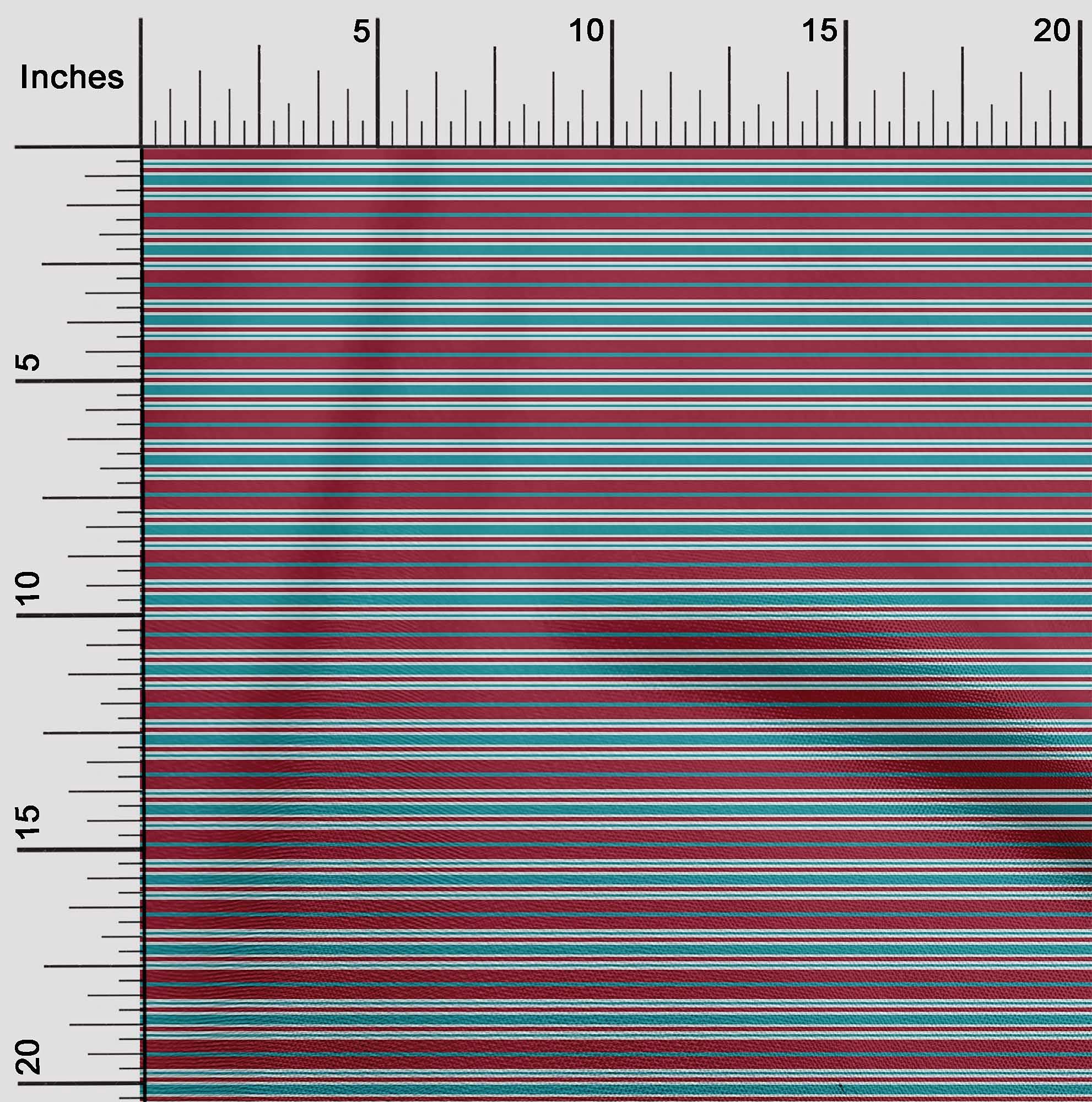 Premium 100% Cotton Poplin Twill Fabric - Red Striped Print for DIY Clothing & Sewing Projects (56
