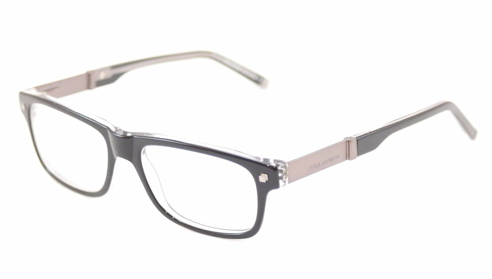 Dsquared2 DQ5103 003 Black Plastic & Metal Eyeglasses Frame - Made in Italy - 52-16-145 Size - Stylish Unisex Glasses for Work, Reading & Fashion