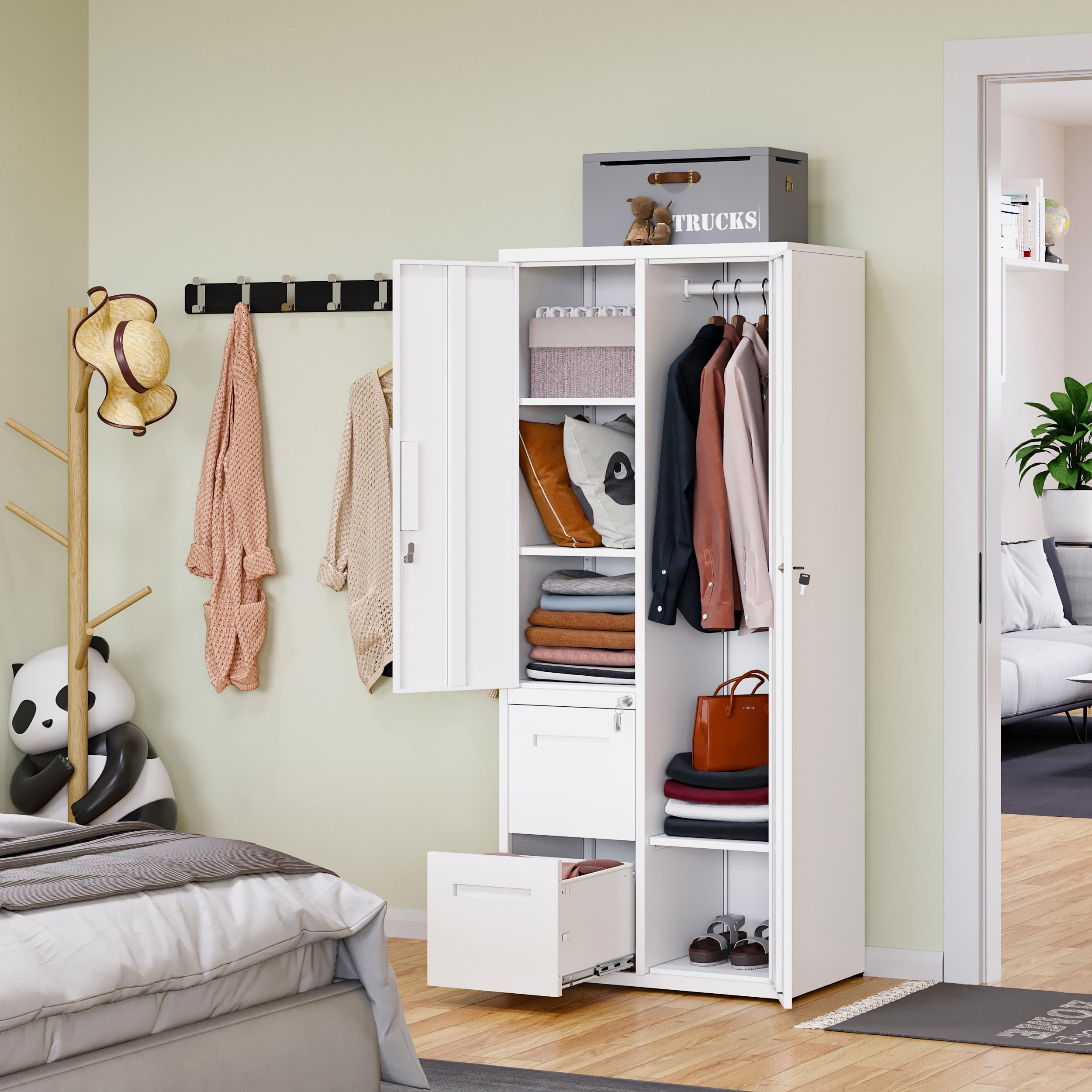 Metal Storage Cabinet with Locking Doors - 67