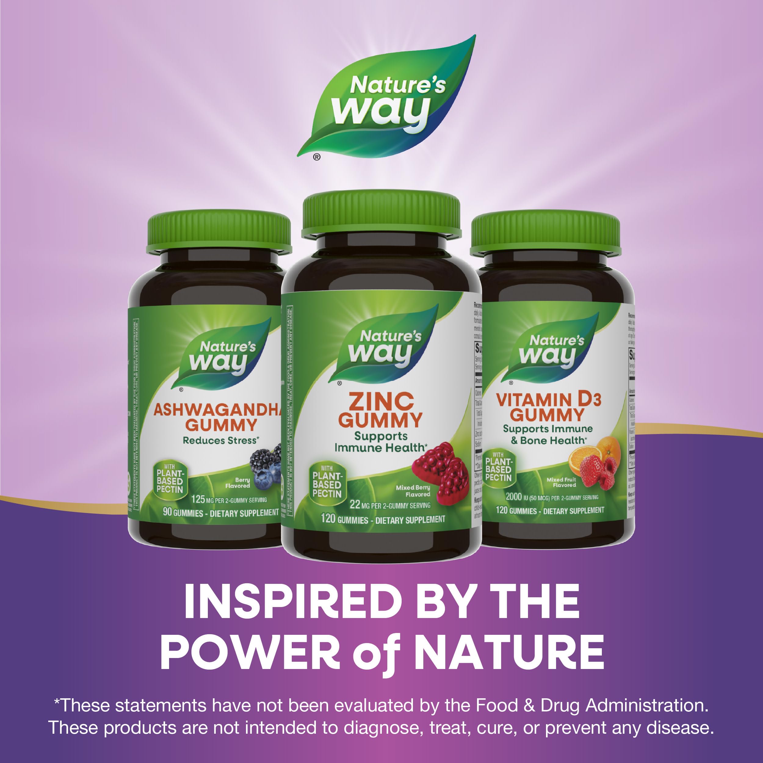 Nature's Way Zinc Gummies for Immune Support - 120 Mixed Berry Flavored Gummies with 100% Daily Zinc Value | Daily Immune Booster for Adults & Kids | Perfect for Cold Season & Year-Round Wellness