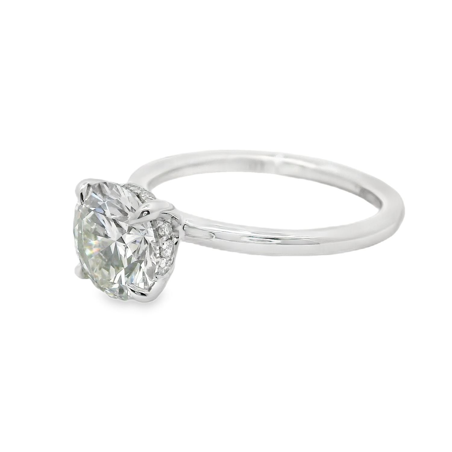 2.16 TCW Round Lab-Created Diamond Hidden Halo Engagement Ring in 14K White Gold - Perfect for Proposals, Anniversaries & Bridal Jewelry