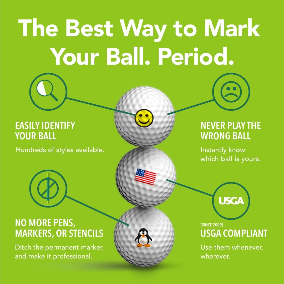 Golfdotz - Premium Golf Ball Markers, Unique Golf Ball Stamps & Durable Golf Ball Stickers for Personalized Golf Balls | Golf Accessories for Men & Women | Perfect for Tournaments, Practice & Gift Giving