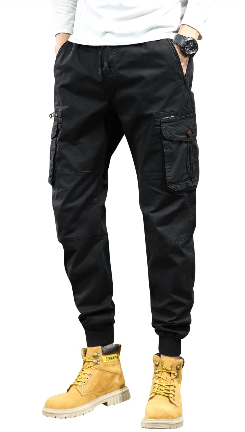 SKYSTINGERX Men's Slim Fit Cargo Pants - Military Camo Combat Work Pants with Stretch & Multiple Pockets - Outdoor Hiking, Jogging & Casual Wear