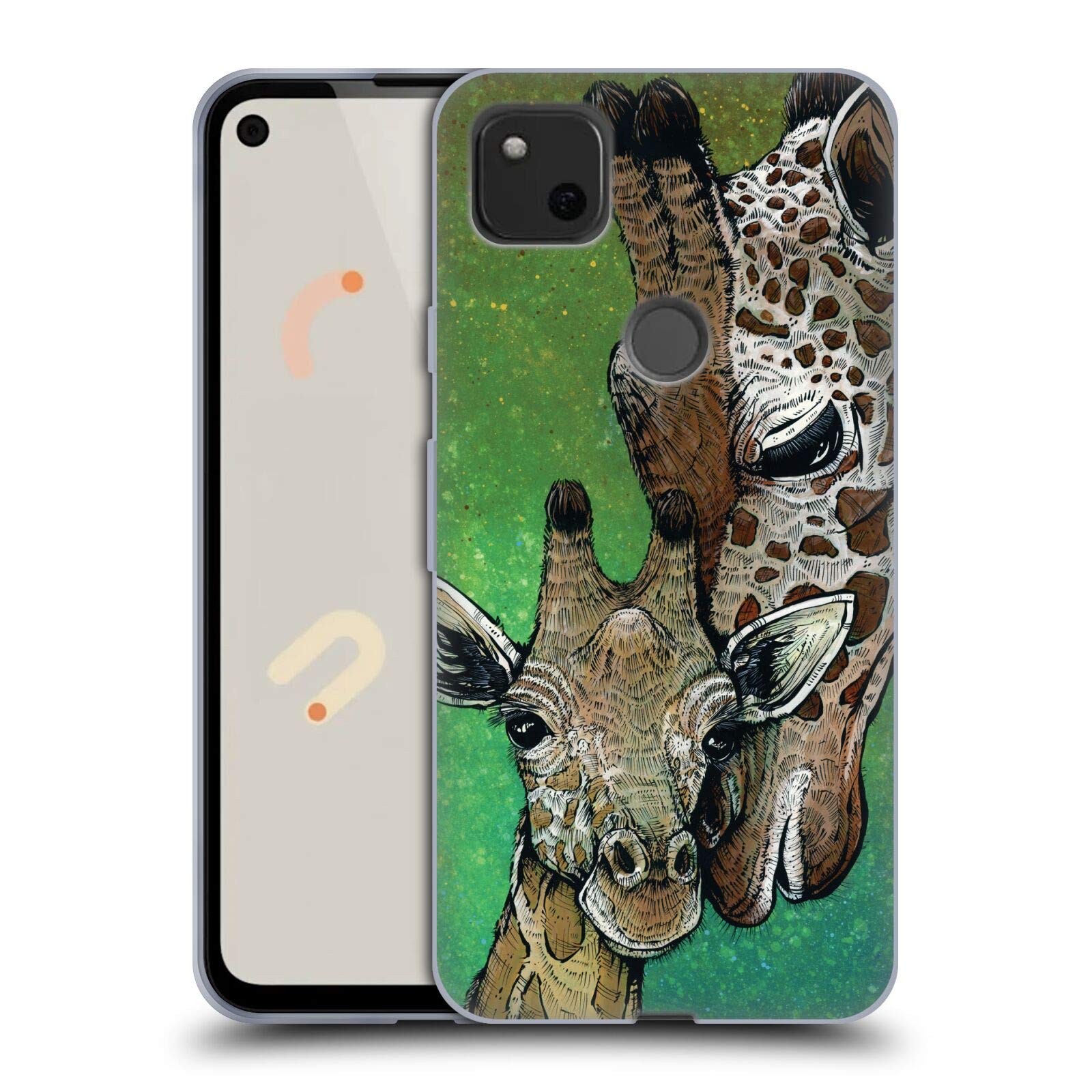 David Lozeau Giraffe Art Case for Google Pixel 4a - Colorful Soft Gel Cover for Daily Use