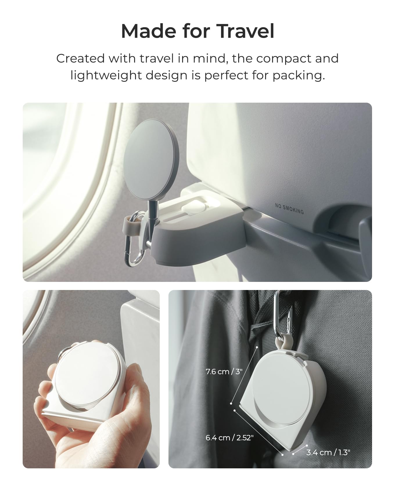 iOttie Treker Magnetic Airplane Phone Holder - 360° Swivel Head & Universal MagSafe/Qi2 Compatible for iPhone & Android | Car, Plane & Travel Essential Accessory