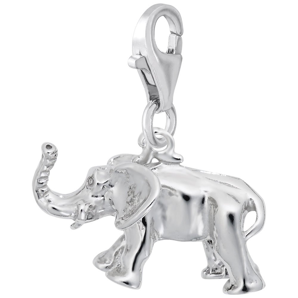 Elephant Charm Pendant with Lobster Claw Clasp - Silver Jewelry Charms for Bracelets & Necklaces - Perfect for DIY Jewelry Making, Gifts, and Boho Fashion Accessories