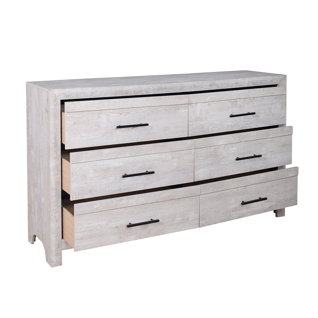Cayne Dresser - 6-Drawer Wooden Chest of Drawers for Bedroom Storage & Organization | Perfect for Home, Office & Dorm Room Furniture