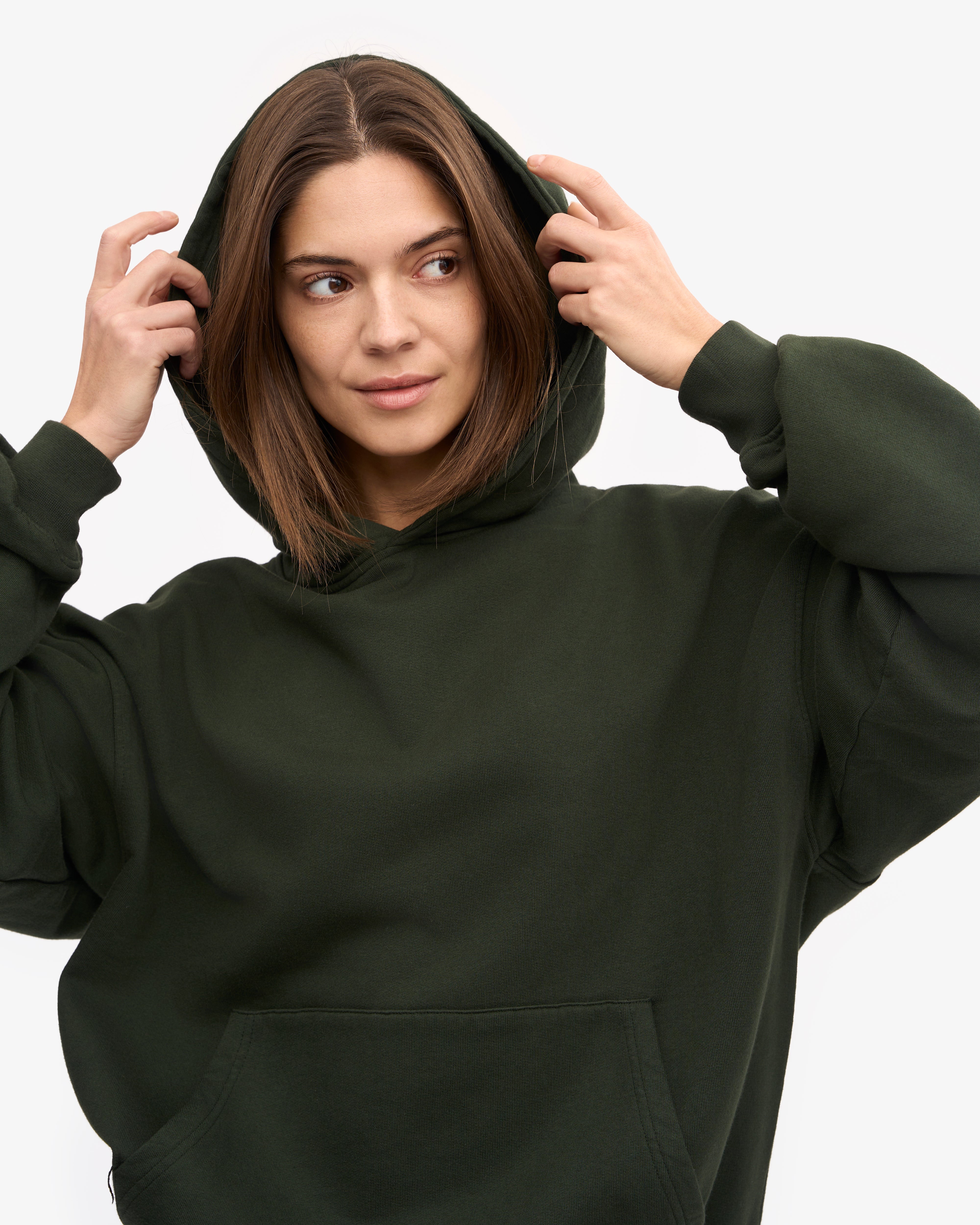 Organic Oversized Hoodie - Soft & Cozy Pullover Sweatshirt for Men & Women - Hunter Green - Perfect for Casual Wear, Lounge & Outdoor Activities