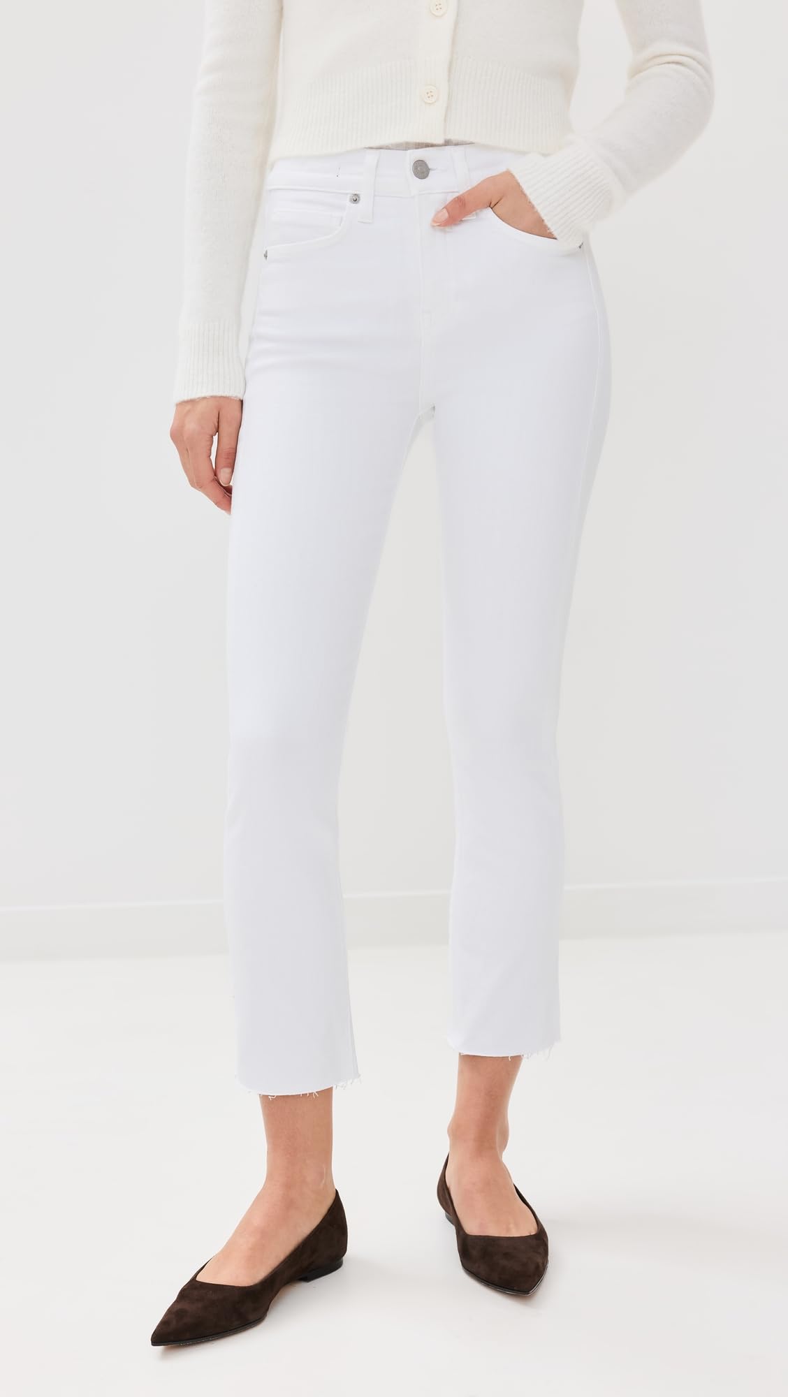 Women's Carly Kick Flare Raw Hem Jeans - High Waist Stretch Denim Pants for Casual Outfits & Date Nights | Trendy Vintage Style Jeans for Women