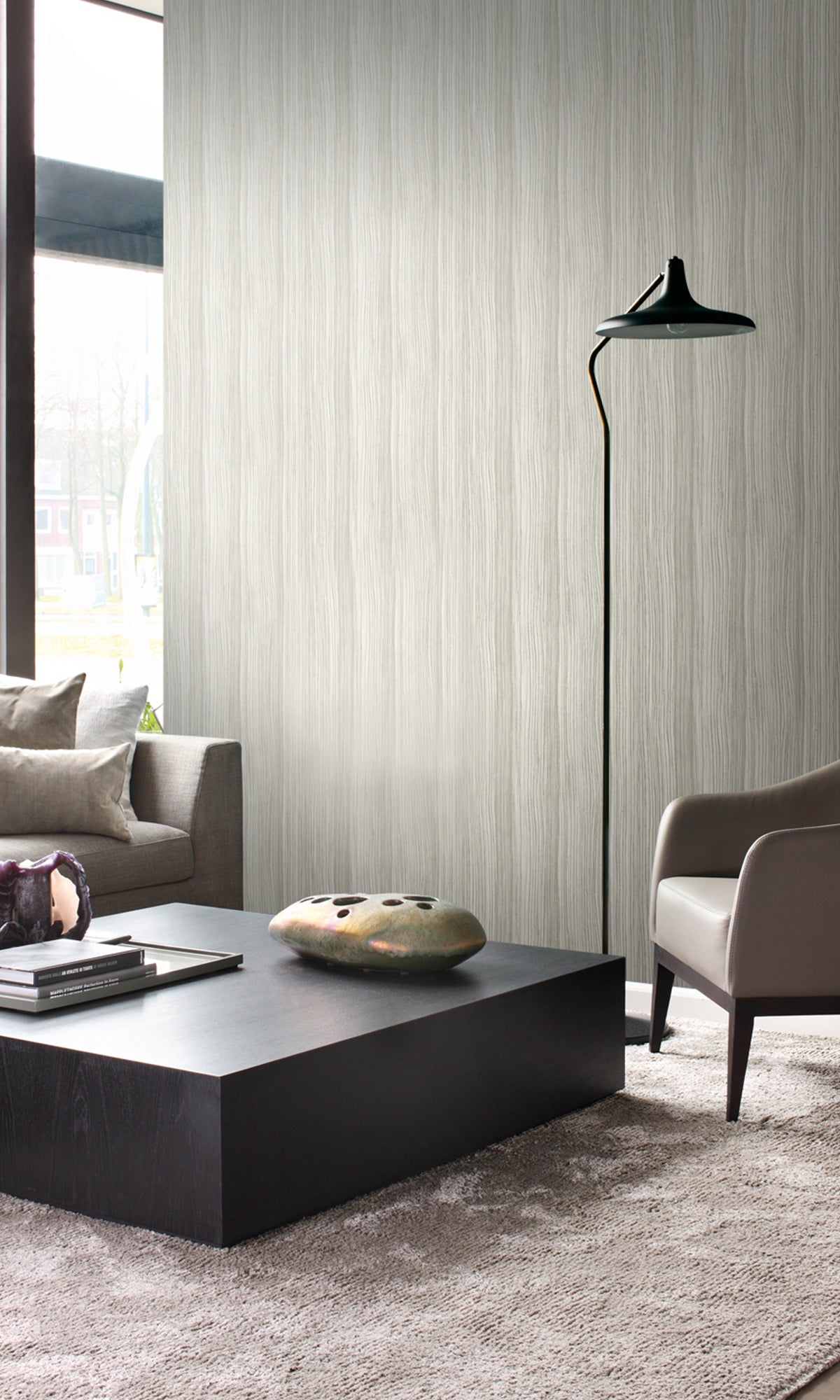 Beige Urban Funky Stripes Wallpaper R9449 - Self-Adhesive Peel and Stick Wallpaper for Bedroom, Living Room, Kitchen Decor