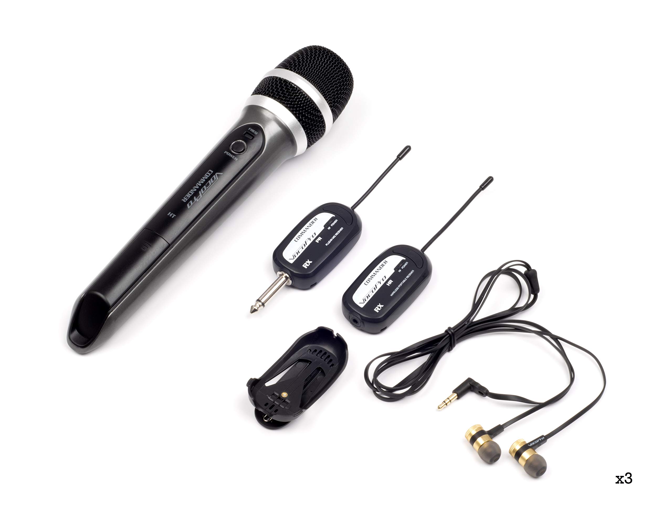 VocoPro SingAndHear-Trio Wireless Microphone System with In-Ear Monitor - Professional All-in-One Karaoke & Performance Solution for Singers, Bands, and Live Events