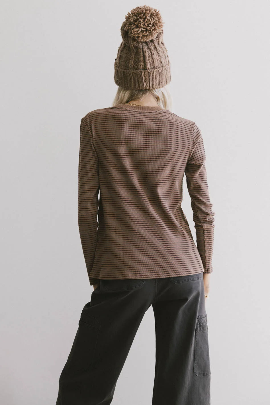 Erin Striped Brown Top for Women | Casual & Chic Blouse | Perfect for Office, Date Night & Everyday Wear