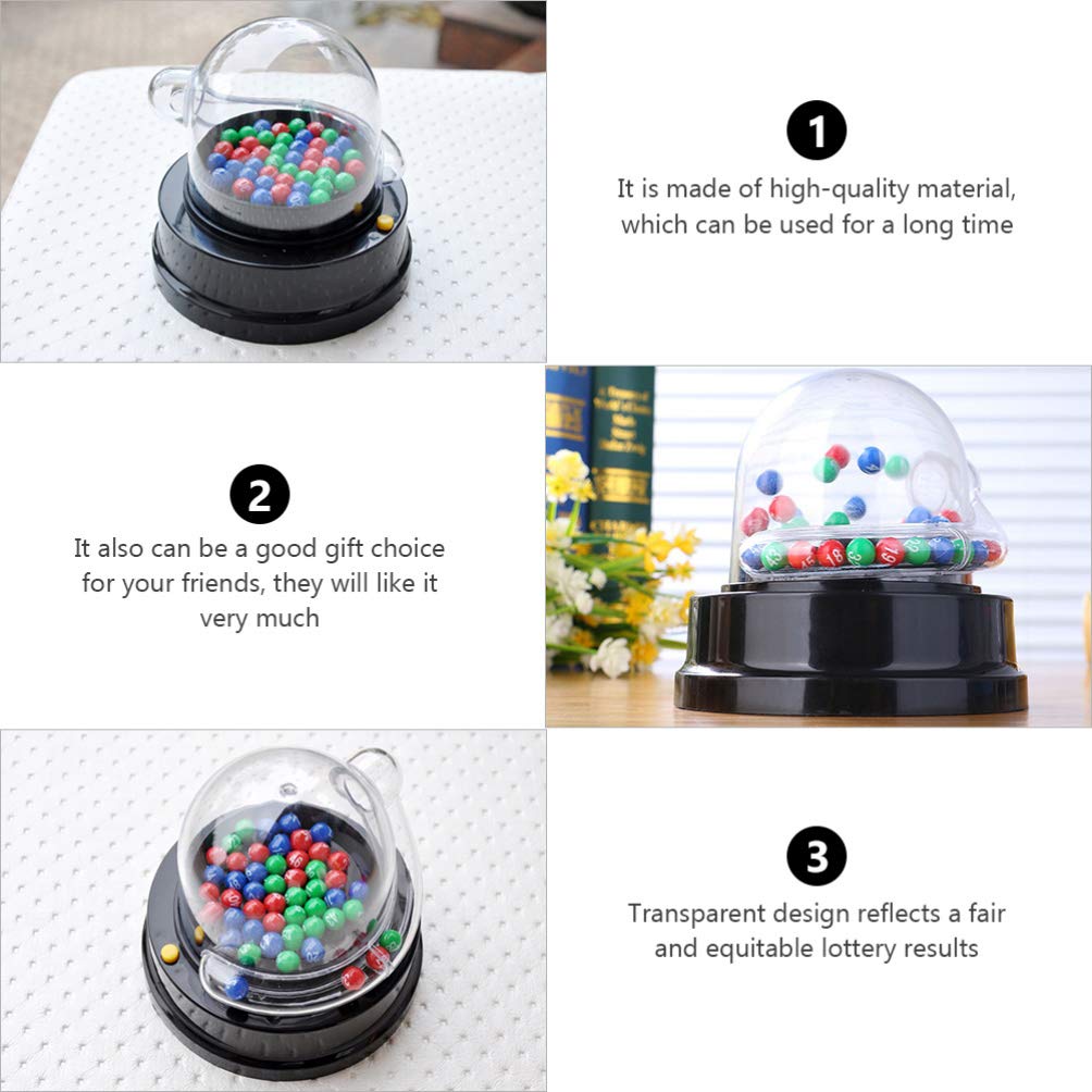 NUOBESTY Electric Shake Lucky Ball Machine - Mini Portable Bingo Cage Game with Balls & Number Picker for Lottery, Raffle, Party Games, and Casino Night Fun