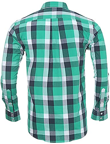 Men's Western Snap Button Plaid Long Sleeve Shirt - Regular Fit Casual Wear for Cowboy Style, Ranch Work & Country Music Events
