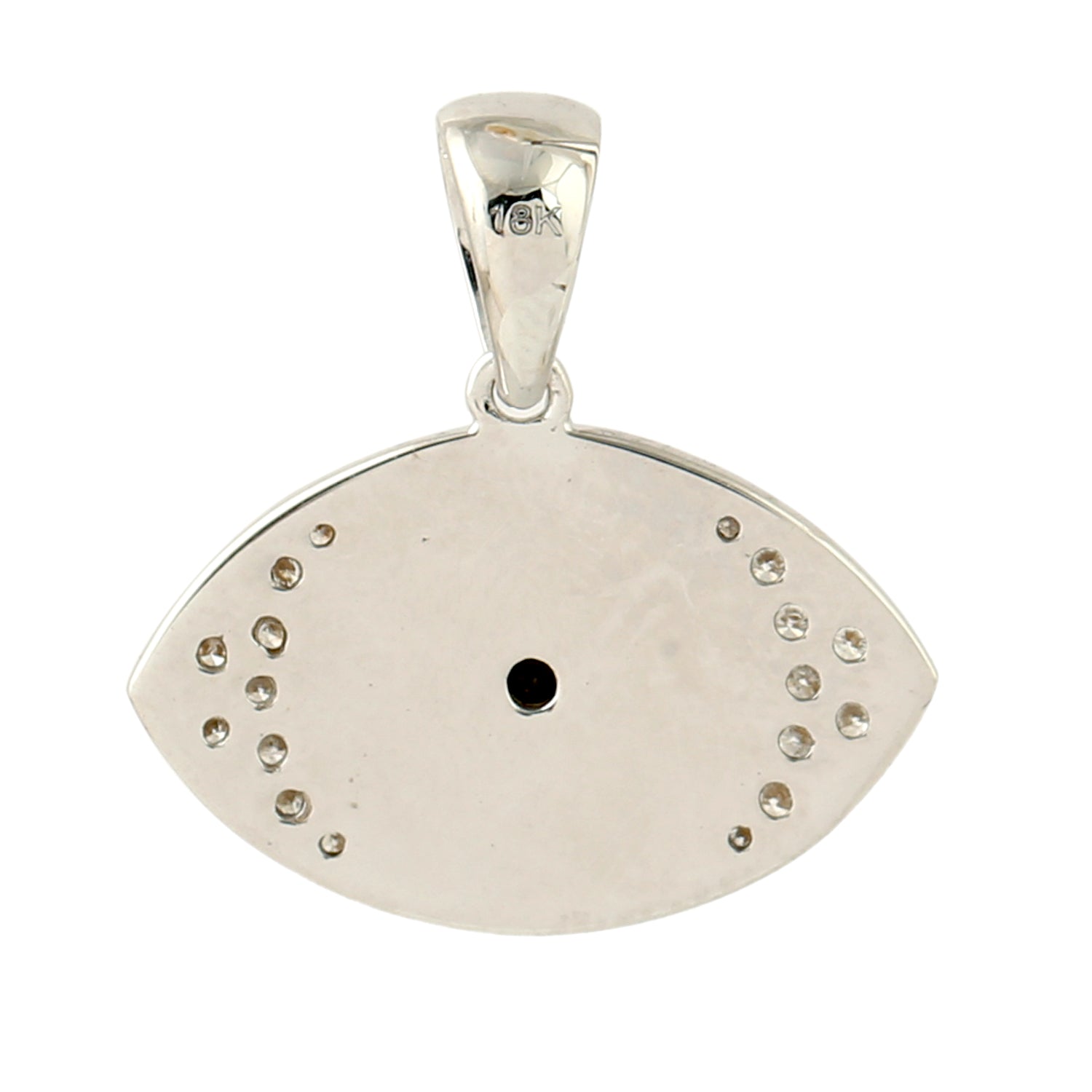 18K White Gold Pave Diamond Evil Eye Enamel Charm Pendant Necklace for Women - Protection Jewelry Gift for Her, Birthday, Anniversary & Everyday Wear