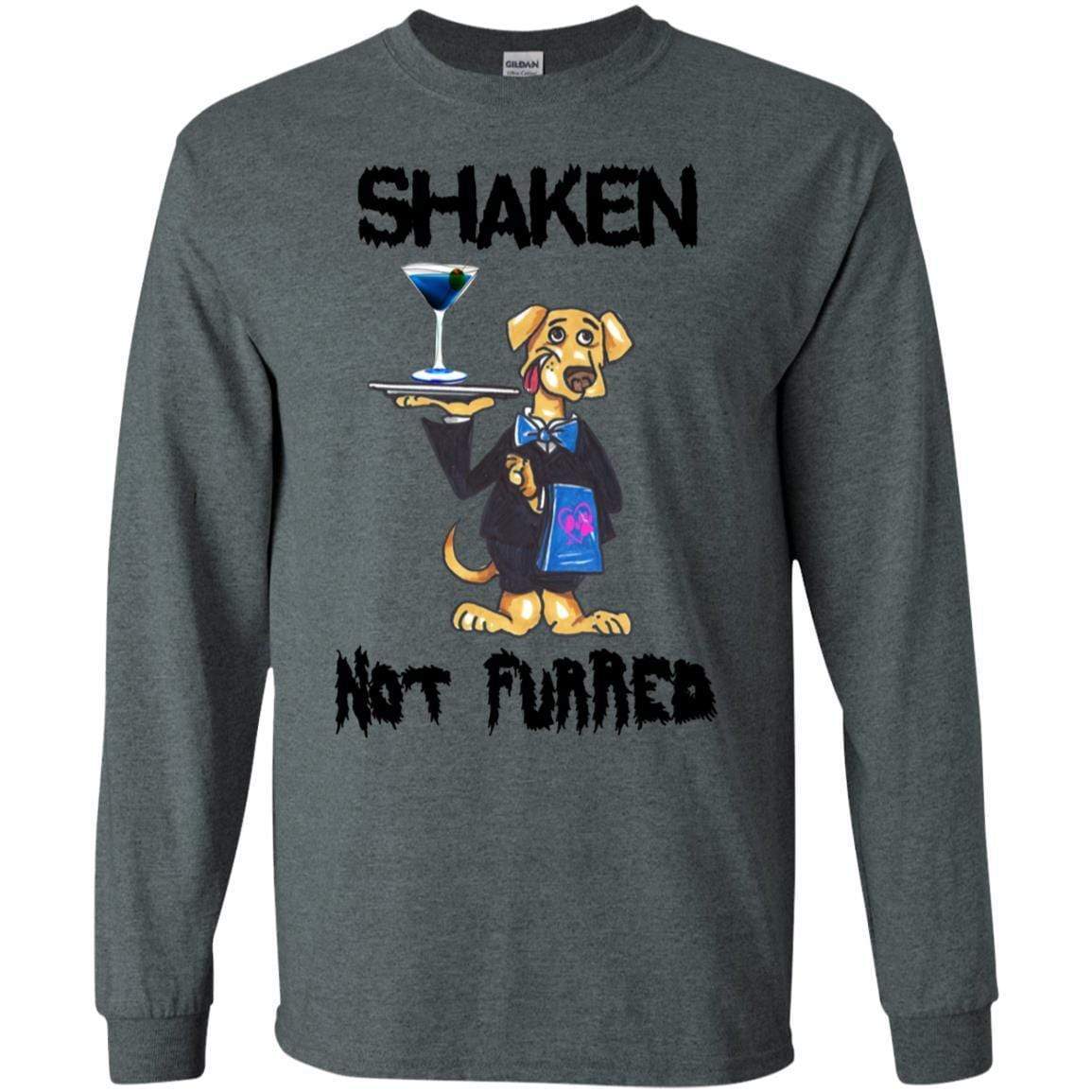 WineyBitches.Co Shaken Not Furred Long Sleeve Ultra Soft Cotton T-Shirt for Women | Comfortable Casual Wear for Wine Nights & Outings