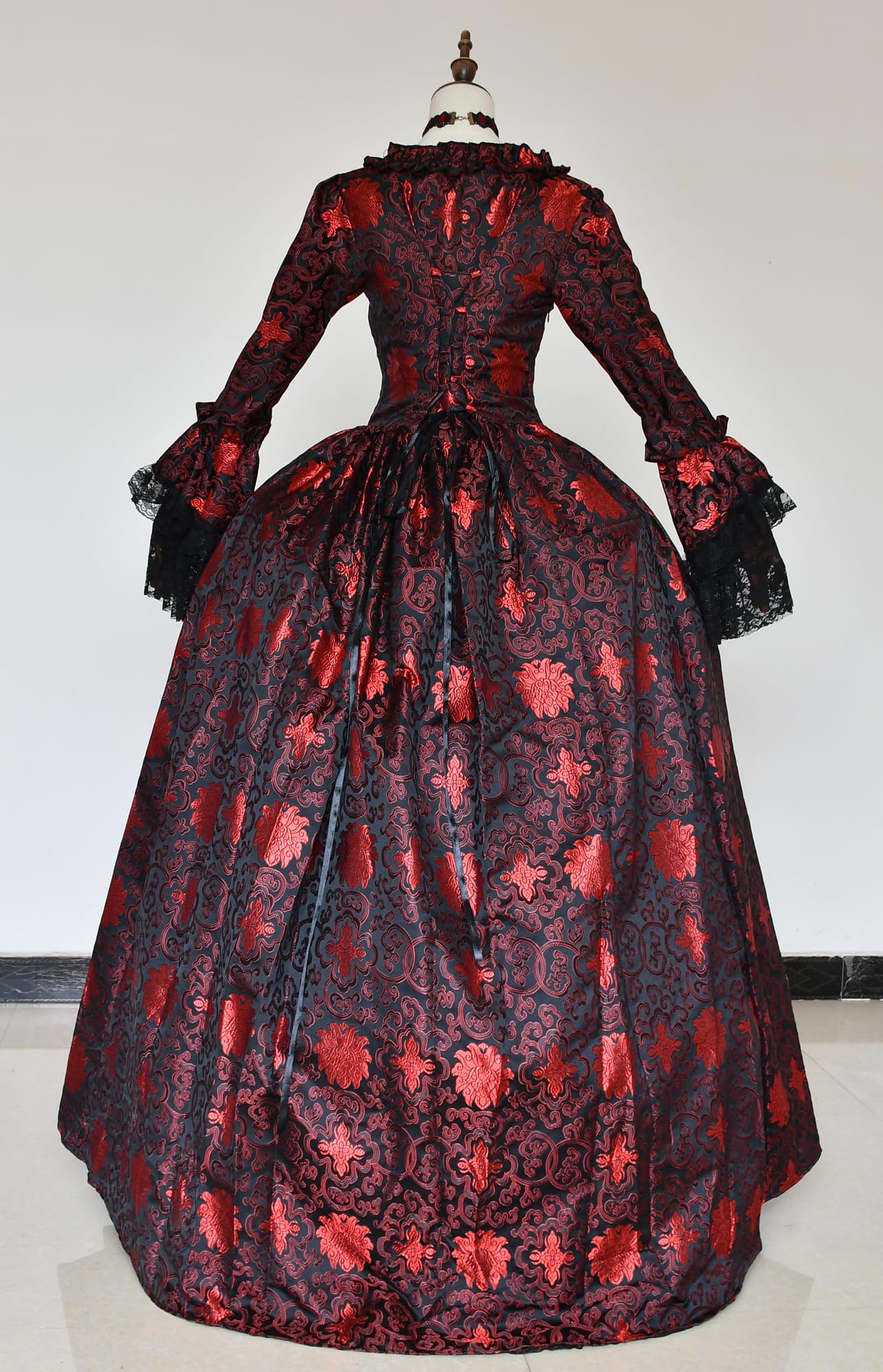 Victorian Ball Gown for Women - Elegant Long Sleeve Party Dress with Rococo Details | Perfect for Masquerade Balls, Costume Parties & Historical Reenactments