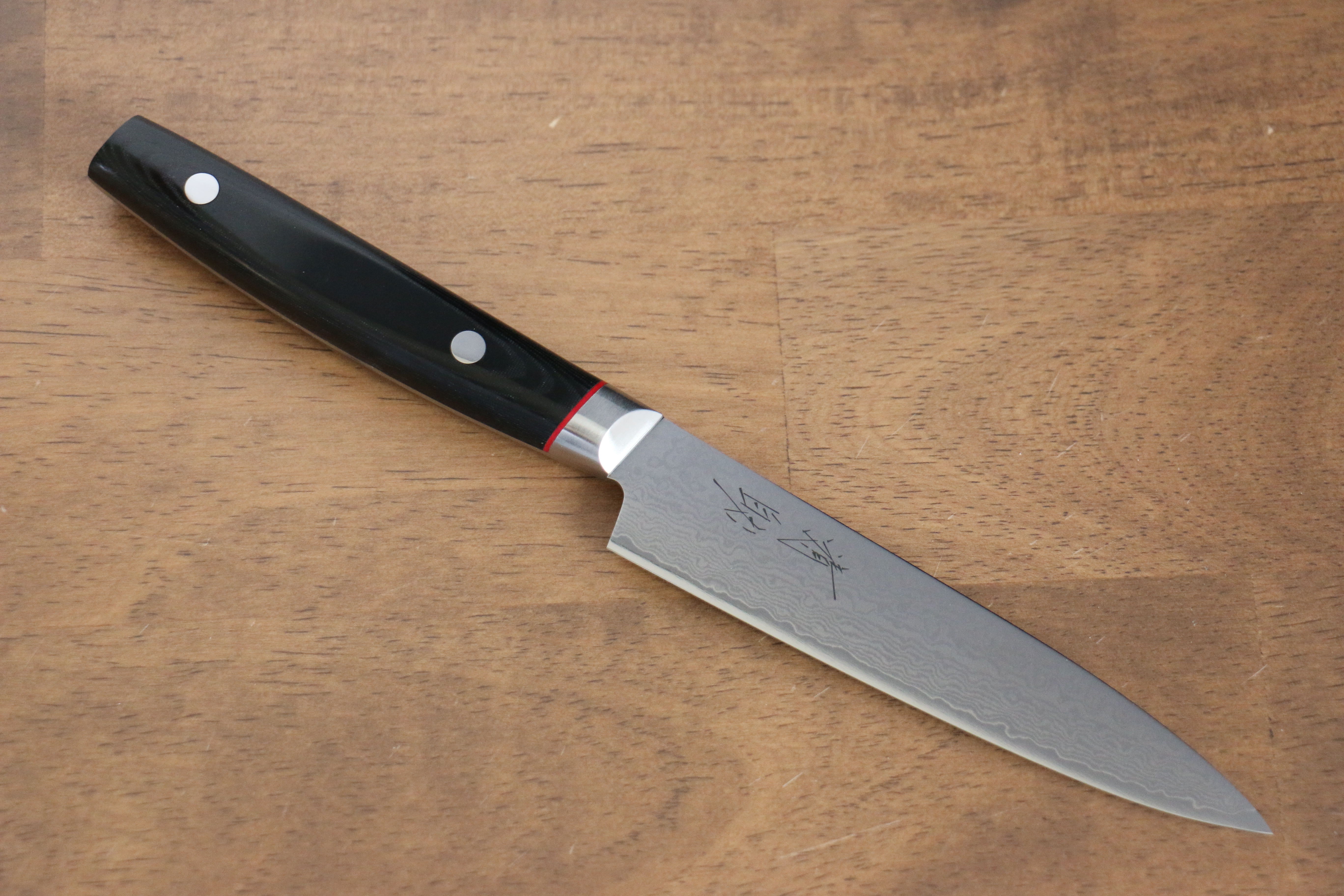 Premium VG10 Damascus Steel Petty Utility Knife 120mm - Black Micarta Handle - Perfect for Slicing, Peeling & Precision Kitchen Tasks