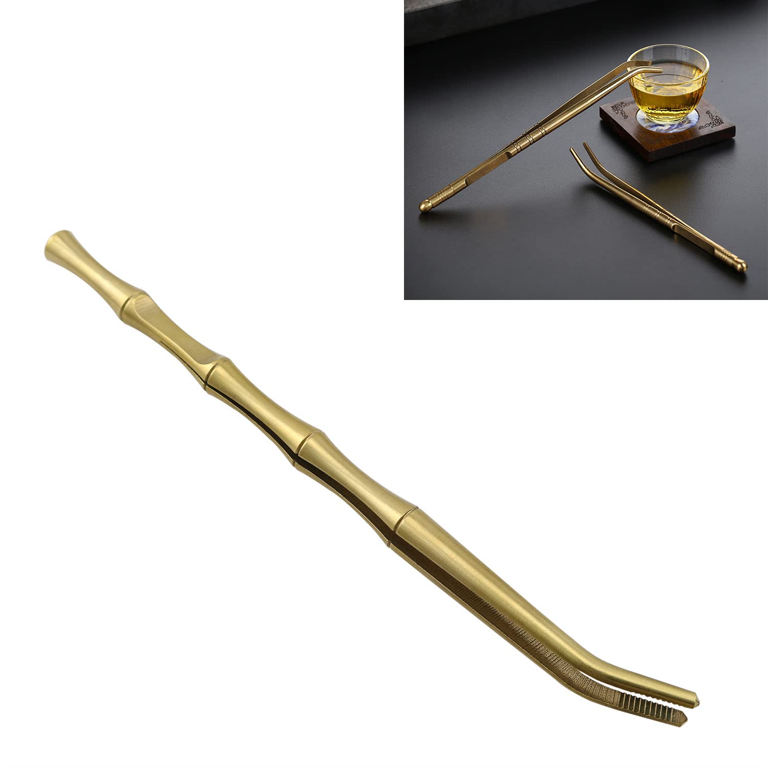 Curved Copper Kitchen Tongs - Food Tweezer for Cooking & Bar Use