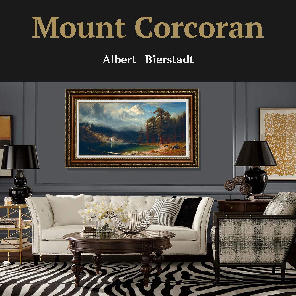 ELITEART Albert Bierstadt Mount Corcoran Oil Painting Reproduction - Premium Giclee Canvas Art Print, Framed Wall Decor 36x24 Inches - Perfect for Living Room, Bedroom & Office Decor