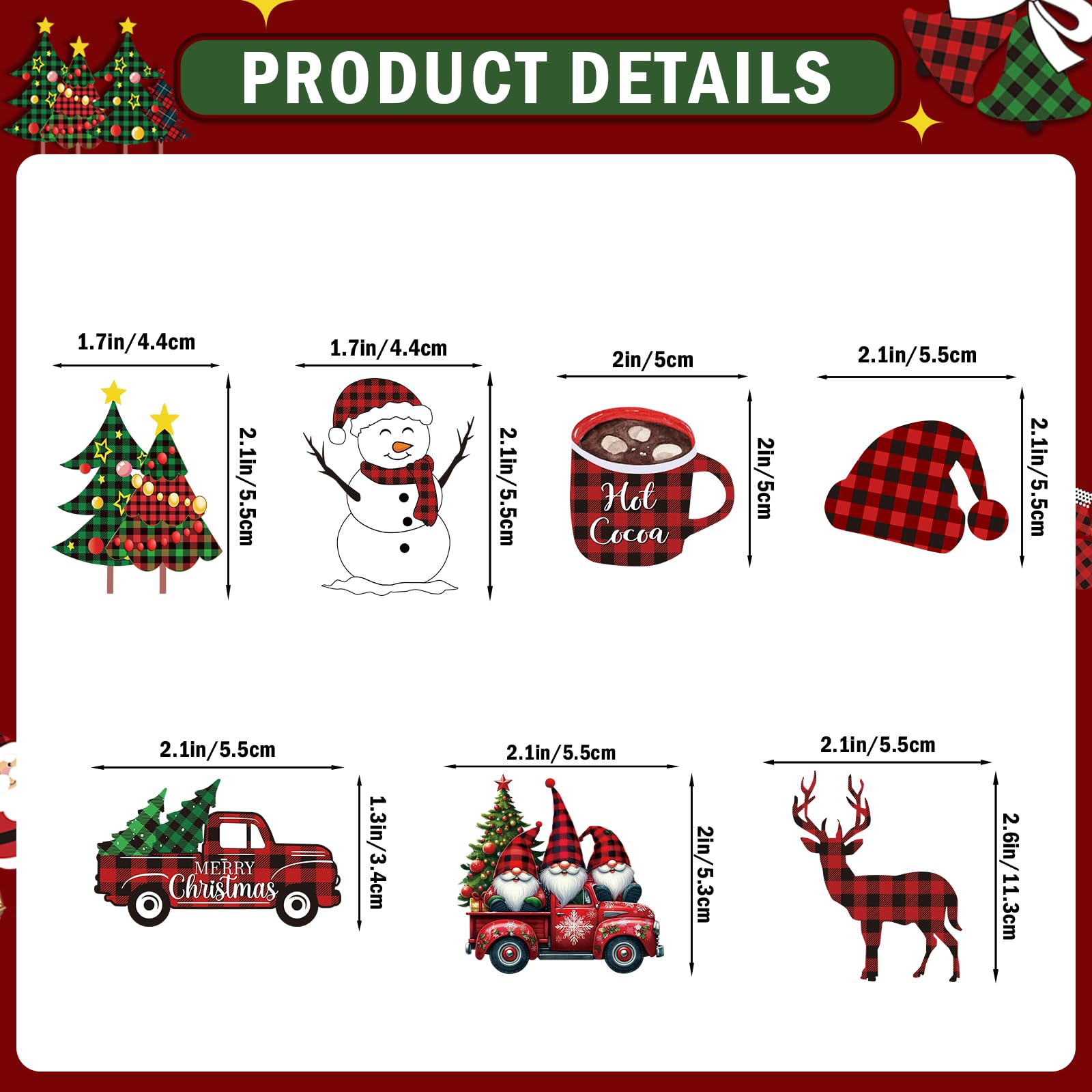28Pcs Christmas Cupcake Toppers - Buffalo Plaid Holiday Party Decorations for Christmas, Birthday & Winter Celebrations | Perfect for Cupcakes, Cakes, Desserts & Festive Table Settings