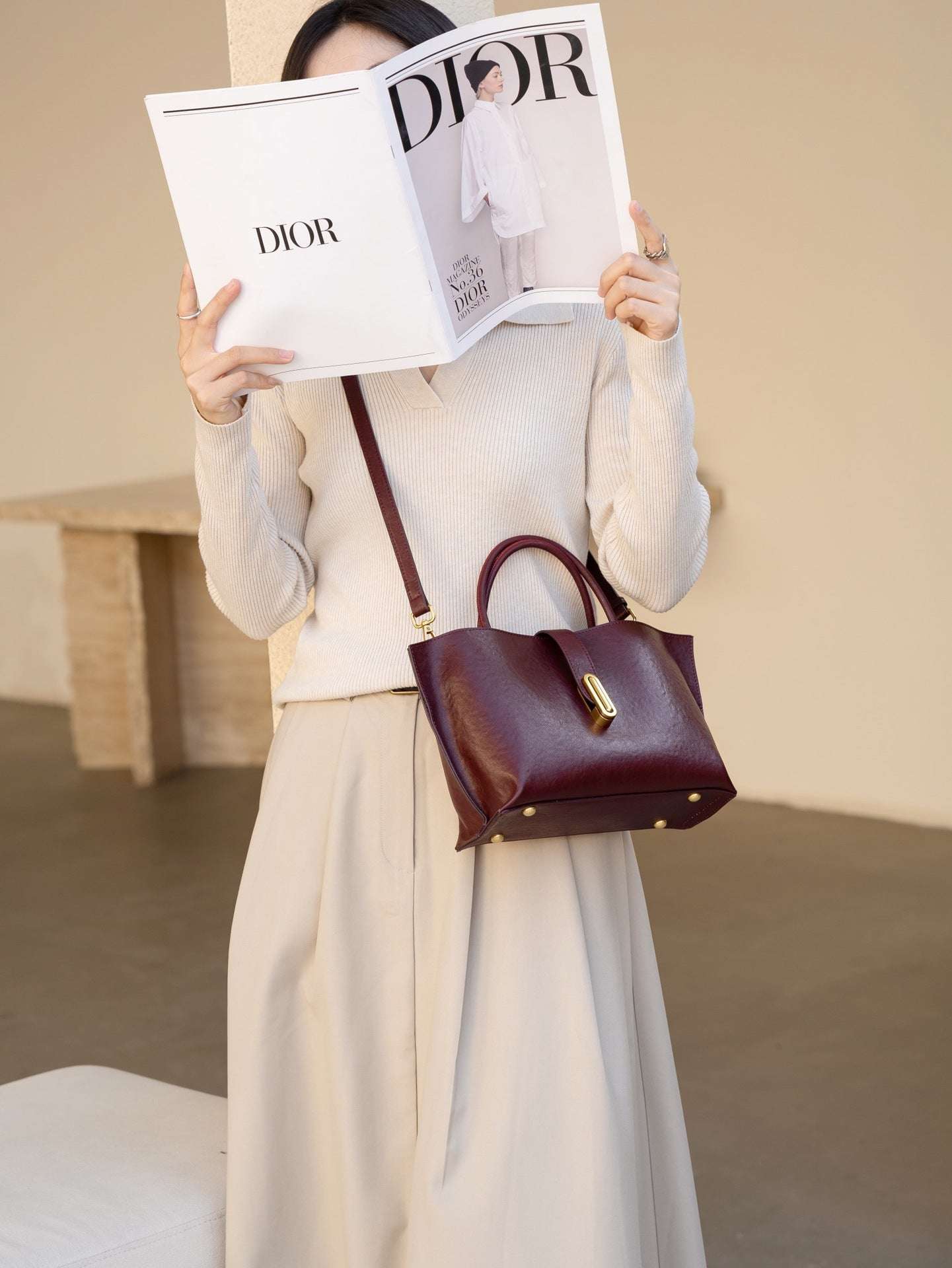 Stylish Genuine Leather Handbag for Women - Trendy Crossbody & Shoulder Bag - Perfect for Work, Travel & Everyday Use