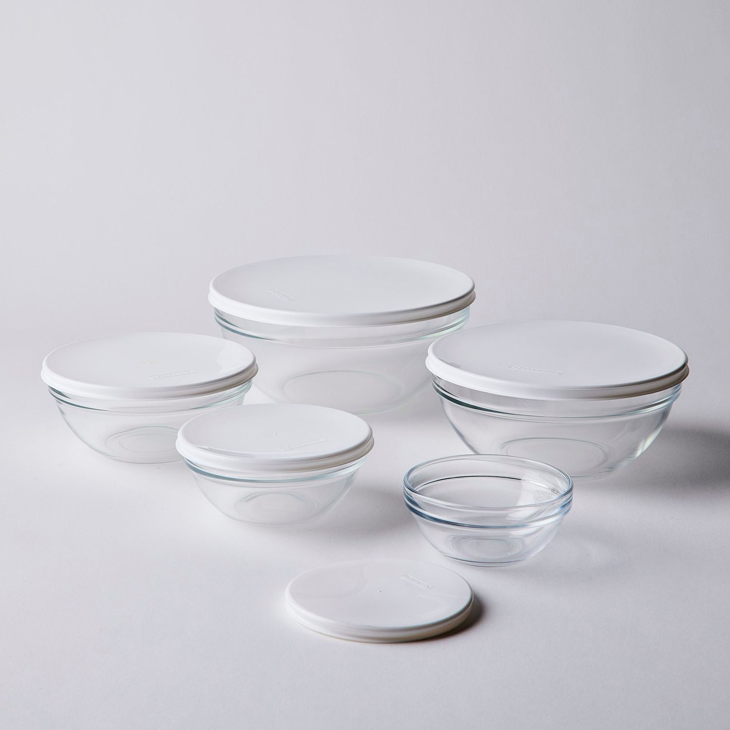 5-Piece Stackable Glass Bowl Set with Airtight Lids - Perfect for Meal Prep, Storage & Serving - Microwave & Dishwasher Safe