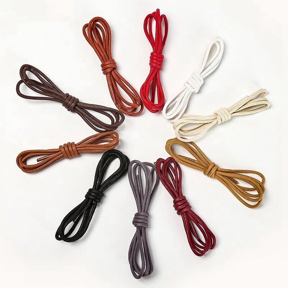 Premium Round Waxed Shoelaces for Oxford & Dress Shoes - Durable Canvas Sneaker Laces with Wax Coating - Unisex Shoe Strings for Men & Women - Perfect for Formal Wear, Business Attire & Casual Sneakers