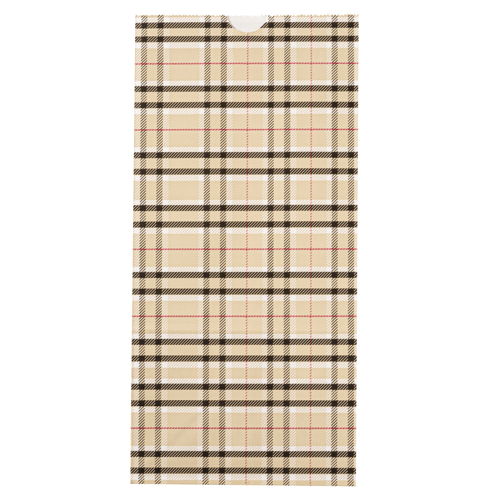 Premium Plaid Paper Bags 8 lb Capacity - 6 x 4 x 11.75 Inches - Pack of 100 - Eco-Friendly Gift & Shopping Bags for Retail, Parties & Groceries