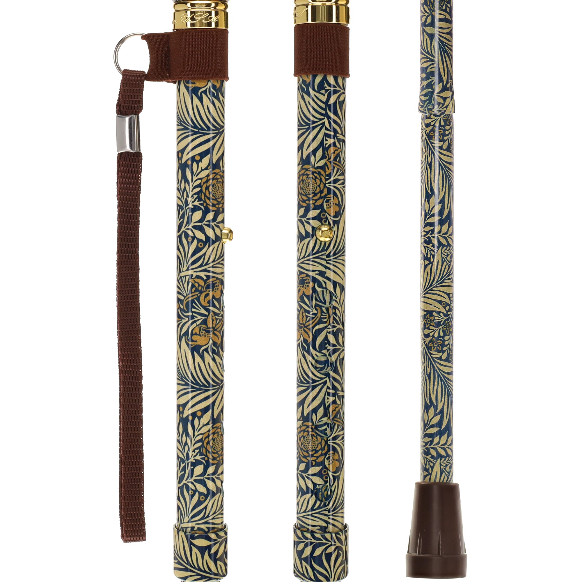 Golden Petals FashionStix: Premium Foldable Derby Cane for Men & Women - Elegant Walking Stick for Travel, Hiking, and Fashion Accessories